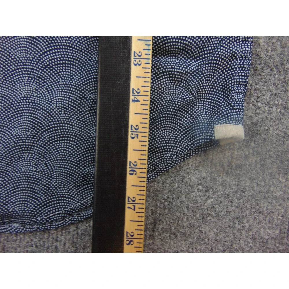 Banana Republic Shirt Mens Large Blue Seigaiha Wave Linen Blend Coastal Nautical